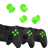 eXtremeRate Three-Carmine Green & Clear ABXY Action Buttons with Classic Symbols for Xbox Series X & S Controller & Xbox One S/X & Xbox One Elite V1/V2 Controller - JDX3M014