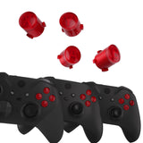 eXtremeRate Three-Carmine Red & Clear ABXY Action Buttons with Classic Symbols for Xbox Series X & S Controller & Xbox One S/X & Xbox One Elite V1/V2 Controller - JDX3M011