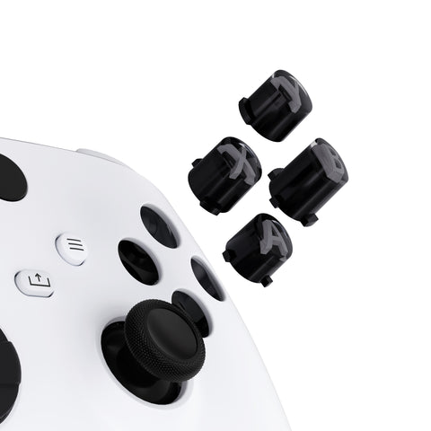 eXtremeRate Three-Tone Black & Clear & Classic Gray ABXY Action Buttons with Classic Symbols for Xbox Series X & S Controller & Xbox One S/X & Xbox One Elite V1/V2 Controller - JDX3M019
