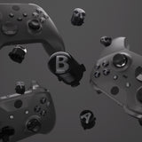 eXtremeRate Three-Tone Black & Clear & Classic Gray ABXY Action Buttons with Classic Symbols for Xbox Series X & S Controller & Xbox One S/X & Xbox One Elite V1/V2 Controller - JDX3M019