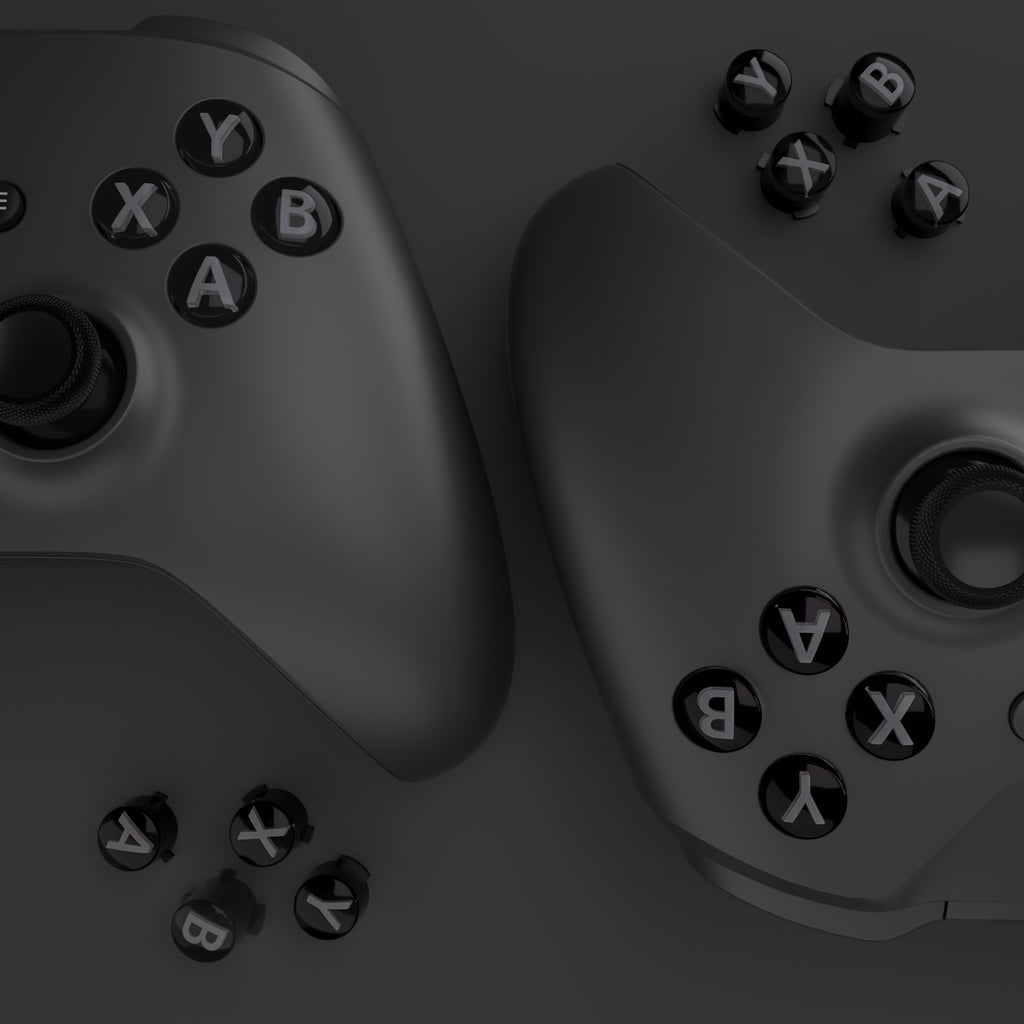 eXtremeRate ThreeTone Black & Clear & Classic Gray ABXY Action Buttons