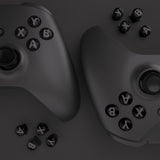 eXtremeRate Three-Tone Black & Clear & Classic Gray ABXY Action Buttons with Classic Symbols for Xbox Series X & S Controller & Xbox One S/X & Xbox One Elite V1/V2 Controller - JDX3M019