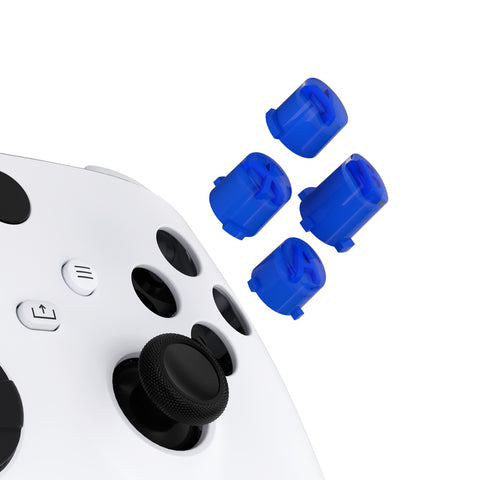 eXtremeRate Three-Tone Blue & Clear ABXY Action Buttons with Classic Symbols for Xbox Series X & S Controller & Xbox One S/X & Xbox One Elite V1/V2 Controller - JDX3M012