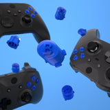 eXtremeRate Three-Tone Blue & Clear ABXY Action Buttons with Classic Symbols for Xbox Series X & S Controller & Xbox One S/X & Xbox One Elite V1/V2 Controller - JDX3M012