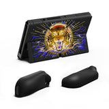 PlayVital ZealProtect Soft Protective Case for Switch OLED, Flexible Protector Joycon Grip Cover for Switch OLED with Thumb Grip Caps & ABXY Direction Button Caps - Tiger Tarot - XSOYV6033