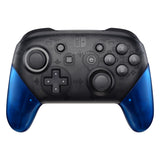 eXtremeRate Transparent Clear Blue Replacement Handle Grips for Nintendo Switch Pro Controller, DIY Hand Grip Shell for Nintendo Switch Pro - Controller NOT Included - GRM503