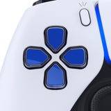 eXtremeRate Two-Tone Blue & Clear Custom Dpad Action Buttons Replacement No Letter Imprint D-pad Face Buttons Compatible with ps5 Controller - JPFG005