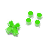 eXtremeRate Two-Tone Green & Clear Custom Dpad Action Buttons Replacement No Letter Imprint D-pad Face Buttons Compatible with ps5 Controller - JPFG007