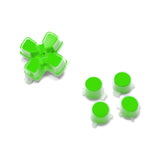 eXtremeRate Two-Tone Green & Clear Custom Dpad Action Buttons Replacement No Letter Imprint D-pad Face Buttons Compatible with ps5 Controller - JPFG007