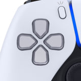 eXtremeRate Two-Tone New Hope Gray & Clear Custom Dpad Action Buttons Replacement No Letter Imprint D-pad Face Buttons Compatible with ps5 Controller - JPFG008