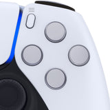 eXtremeRate Two-Tone New Hope Gray & Clear Custom Dpad Action Buttons Replacement No Letter Imprint D-pad Face Buttons Compatible with ps5 Controller - JPFG008