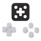 eXtremeRate Two-Tone New Hope Gray & Clear Custom Dpad Action Buttons Replacement No Letter Imprint D-pad Face Buttons Compatible with ps5 Controller - JPFG008