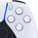 eXtremeRate Two-Tone Robot White & Clear Custom Dpad Action Buttons Replacement No Letter Imprint D-pad Face Buttons Compatible with ps5 Controller - JPFG009