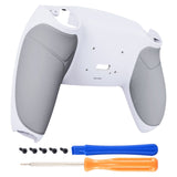 eXtremeRate White Performance Rubberized Grip Redesigned Back Shell for PS5 Controller eXtremerate RISE Remap Kit - Controller & RISE Remap Board NOT Included - UPFU6002