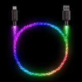 PlayVital 6.56FT Illuminated Charging Cable for ps5 Controller, USB Type C Charging Cord for Gamepad, Universal LED Light Up Data Cord for Xbox Core/Elite Series 2 / Switch Pro Controller- PFLED14