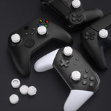 PlayVital Thumbs Cushion Caps Thumb Grips for ps5/4, Thumbstick Grip Cover for Xbox Series X/S, Thumb Grip Caps for Xbox One, Elite Series 2, for Switch Pro Controller - Raindrop Texture Design White - PJM3034