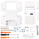 eXtremeRate IPS Ready Upgraded White Soft Touch GBA Replacement Shell Full Housing Cover Buttons for Gameboy Advance – Compatible with Both IPS & Standard LCD – Console & IPS Screen NOT Included - TAGP3014