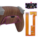 eXtremeRate Wood Grain Remappable RISE4 Remap Kit for ps5 Controller BDM-030/040, Upgrade Board & Redesigned Back Shell & 4 Back Buttons for ps5 Controller - Controller NOT Included - YPFS2001G3