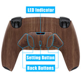eXtremeRate Wood Grain Remappable RISE 4.0 Remap Kit for ps5 Controller BDM-030, Upgrade Board & Redesigned Back Shell & 4 Back Buttons for ps5 Controller - Controller NOT Included - YPFS2001G3