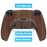 eXtremeRate Wood Grain Remappable RISE4 Remap Kit for ps5 Controller BDM-030/040, Upgrade Board & Redesigned Back Shell & 4 Back Buttons for ps5 Controller - Controller NOT Included - YPFS2001G3