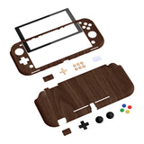 PlayVital Wooden Grain Protective Case for NS Switch Lite, Hard Cover Protector for NS Switch Lite - 1 x Black Border Tempered Glass Screen Protector Included - YYNLS002