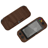 PlayVital Wooden Grain Protective Case for NS Switch Lite, Hard Cover Protector for NS Switch Lite - 1 x Black Border Tempered Glass Screen Protector Included - YYNLS002