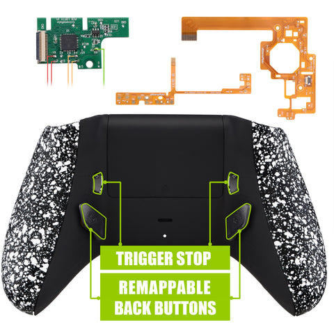 eXtremeRate Textured White Lofty Remappable Remap & Trigger Stop Kit, Redesigned Back Shell & Side Rails & Back Buttons & Trigger Lock for Xbox One S X Controller 1708 - X1RM002
