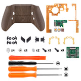 eXtremeRate Wood Grain Lofty Remappable Remap & Trigger Stop Kit, Redesigned Back Shell & Side Rails & Back Buttons & Trigger Lock for Xbox One S X Controller 1708 - X1RM008