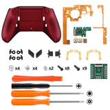 eXtremeRate Soft Touch Scarlet Red Lofty Remappable Remap & Trigger Stop Kit, Redesigned Back Shell & Side Rails & Back Buttons & Trigger Lock for Xbox One S X Controller 1708 - X1RM010