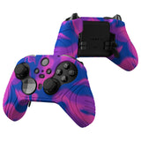 PlayVital Samurai Edition Anti Slip Silicone Case Cover for Xbox Elite Wireless Controller Series 2, Ergonomic Soft Rubber Skin Protector for Xbox Elite Series 2 with Thumb Grip Caps - Pink & Purple & Blue - XBE2M006