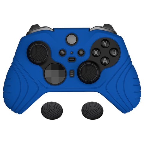 PlayVital Samurai Edition Anti Slip Silicone Case Cover for Xbox Elite Wireless Controller Series 2, Ergonomic Soft Rubber Skin Protector for Xbox Elite Series 2 with Thumb Grip Caps - Blue - XBE2M008