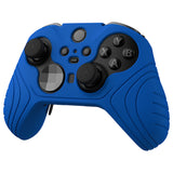 PlayVital Samurai Edition Anti Slip Silicone Case Cover for Xbox Elite Wireless Controller Series 2, Ergonomic Soft Rubber Skin Protector for Xbox Elite Series 2 with Thumb Grip Caps - Blue - XBE2M008