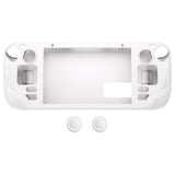 PlayVital Armor Series Protective Case for Steam Deck LCD, Soft Cover Silicone Protector for Steam Deck with Back Button Enhancement Designed & Thumb Grips Caps - White - XFSDP002