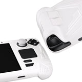 PlayVital Armor Series Protective Case for Steam Deck, Soft Cover Silicone Protector for Steam Deck with Back Button Enhancement Designed & Thumb Grips Caps - White - XFSDP002