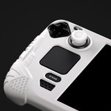 PlayVital Armor Series Protective Case for Steam Deck, Soft Cover Silicone Protector for Steam Deck with Back Button Enhancement Designed & Thumb Grips Caps - White - XFSDP002