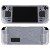 PlayVital Armor Series Protective Case for Steam Deck, Soft Cover Silicone Protector for Steam Deck with Back Button Enhancement Designed & Thumb Grips Caps - Clear White - XFSDP003