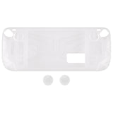 PlayVital Armor Series Protective Case for Steam Deck, Soft Cover Silicone Protector for Steam Deck with Back Button Enhancement Designed & Thumb Grips Caps - Clear White - XFSDP003