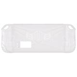PlayVital Armor Series Protective Case for Steam Deck, Soft Cover Silicone Protector for Steam Deck with Back Button Enhancement Designed & Thumb Grips Caps - Clear White - XFSDP003