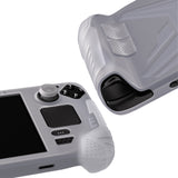 PlayVital Armor Series Protective Case for Steam Deck, Soft Cover Silicone Protector for Steam Deck with Back Button Enhancement Designed & Thumb Grips Caps - Clear White - XFSDP003