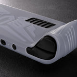 PlayVital Armor Series Protective Case for Steam Deck, Soft Cover Silicone Protector for Steam Deck with Back Button Enhancement Designed & Thumb Grips Caps - Clear White - XFSDP003