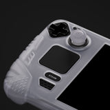 PlayVital Armor Series Protective Case for Steam Deck, Soft Cover Silicone Protector for Steam Deck with Back Button Enhancement Designed & Thumb Grips Caps - Glow in Dark - Green - XFSDP004