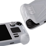 PlayVital Armor Series Protective Case for Steam Deck, Soft Cover Silicone Protector for Steam Deck with Back Button Enhancement Designed & Thumb Grips Caps - Glow in Dark - Green - XFSDP004
