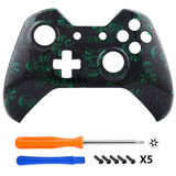 eXtremeRate Green Death Face Plate Front Shell Custom Kits for Xbox One Controller - XOSF022