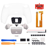 eXtremeRate Silver Real Metal Buttons (RMB) Version RISE Remap Kit for PS5 Controller BDM-030/040/050 - White - XPFJ7003G3
