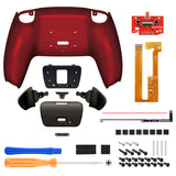 eXtremeRate Black Real Metal Buttons (RMB) Version RISE Remap Kit for PS5 Controller BDM-030/040 - Scarlet Red - XPFJ7004G3