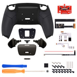 eXtremeRate Black Real Metal Buttons (RMB) Version RISE 2.0 Remap Kit for PS5 Controller BDM-010/020 - Rubberized Black - XPFJ7005