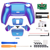 eXtremeRate Chameleon Purple Blue Back Paddles Remappable Rise 2.0 Remap Kit for PS5 Controller BDM-010/020, Upgrade Board & Redesigned Back Shell & Back Buttons Attachment for PS5 Controller - Controller NOT Included - XPFP3001G2