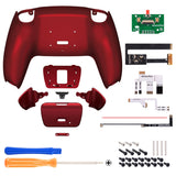 eXtremeRate Scarlet Red Back Paddles Remappable Rise 2.0 Remap Kit for PS5 Controller BDM-010/020, Upgrade Board & Redesigned Back Shell & Back Buttons Attachment for PS5 Controller - Controller NOT Included - XPFP3003G2