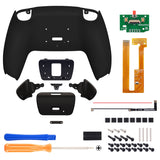 eXtremeRate Black Back Paddles Remappable RISE Remap Kit for PS5 Controller BDM-030/040, Upgrade Board & Redesigned Back Shell & Back Buttons Attachment for PS5 Controller - Controller NOT Included - XPFP3009G3