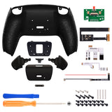 eXtremeRate Textured Black Back Paddles Remappable Rise 2.0 Remap Kit for PS5 Controller BDM-010/020, Upgrade Board & Redesigned Back Shell & Back Buttons Attachment for PS5 Controller - Controller NOT Included - XPFP3040G2